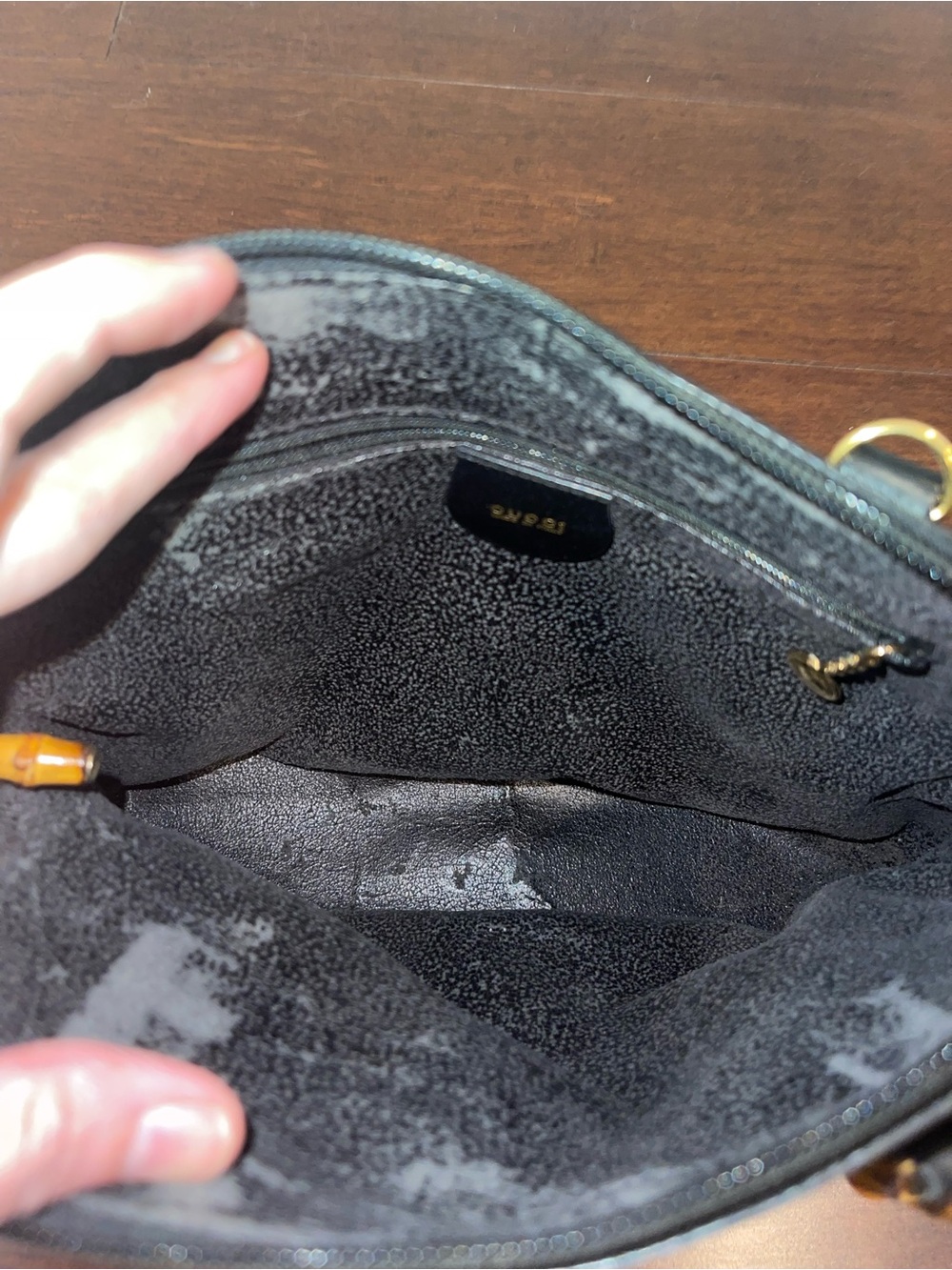 Gucci black bag with bamboo handles - Picture 10 of 16